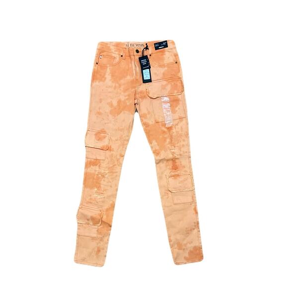 Si Tu Veux Brutini Cargo Jeans Tangerine Men’s Size 32 - Picture 1 of 7